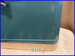 Super Rare Vintage Coleman Diamond Plate Logo Metal Green Teal Cooler