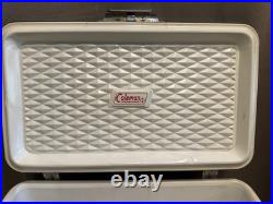 Super Rare Vintage Coleman Diamond Plate Logo Metal Green Teal Cooler