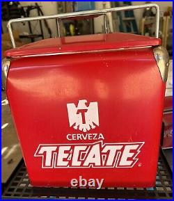 TECATE Cerveza Metal Insulated 6-Pack Travel Ice Chest Cooler