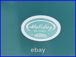 THERMOS, Holiday Ice Chest Cooler, Turquoise LARGE 28x13.5x13 NOT RUSTY, DENTED