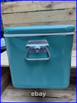 THERMOS, Holiday Ice Chest Cooler, Turquoise LARGE 28x13.5x13 NOT RUSTY, DENTED