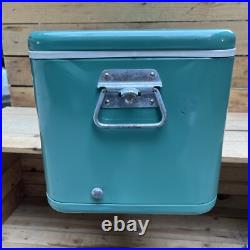 THERMOS, Holiday Ice Chest Cooler, Turquoise LARGE 28x13.5x13 NOT RUSTY, DENTED