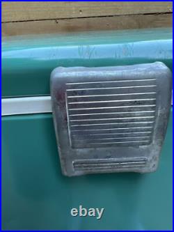 THERMOS, Holiday Ice Chest Cooler, Turquoise LARGE 28x13.5x13 NOT RUSTY, DENTED
