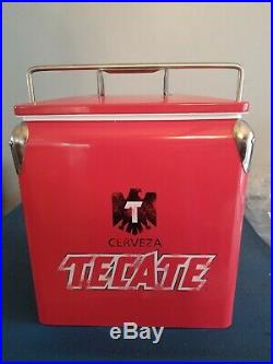 Tecate beer metal ice chest can bottles vintage retro style cerveza new mib
