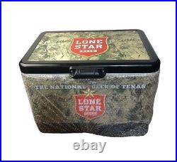 The National Beer of TEXAS Lone Star Beer Metal & Plastic Cooler Ice Chest NEW