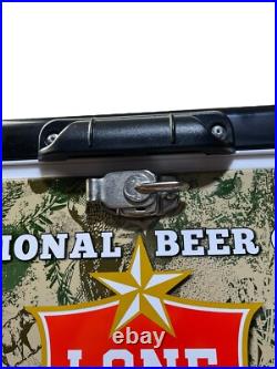 The National Beer of TEXAS Lone Star Beer Metal & Plastic Cooler Ice Chest NEW