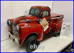 Think Outside THE BIG RED PICKUP TRUCKCooler Metal Art By Aaron Jackson NWT