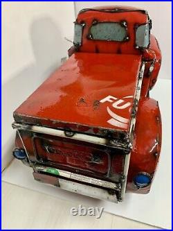 Think Outside THE BIG RED PICKUP TRUCKCooler Metal Art By Aaron Jackson NWT