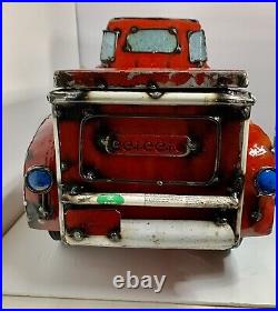 Think Outside THE BIG RED PICKUP TRUCKCooler Metal Art By Aaron Jackson NWT