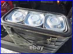 US Military Surplus Metal Insulated Food Storage 3 Compartment Cooler Hot/Cold