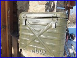 US Military Surplus Metal Insulated Food Storage 3 Compartment Cooler Hot/Cold