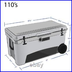 USA Made 110qt Rotomolded Cooler with Wheels Frosted Frog