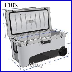 USA Made 110qt Rotomolded Cooler with Wheels Frosted Frog