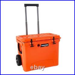 USA Made 60qt Cooler with Wheels and Retractable Handle Frosted Frog