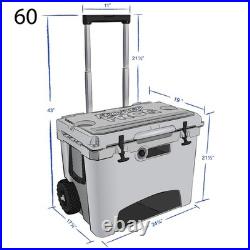 USA Made Camo 60qt Cooler with Wheels and Retractable Handle Frosted Frog