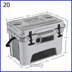 USA Made Rotomolded 20qt Cooler Hard Ice Chest Frosted Frog Rugged