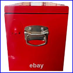 Unique Gift for Dad Red Metal Cooler 20L/21Qt Vintage Style Man Cave Ice Chest