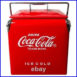 Unique Valentine's Gift for Him Coca-Cola 14Qt Metal Cooler Retro Coke Soda Box