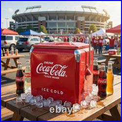 Unique Valentine's Gift for Him Coca-Cola 14Qt Metal Cooler Retro Coke Soda Box
