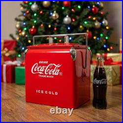 Unique Valentine's Gift for Him Coca-Cola 14Qt Metal Cooler Retro Coke Soda Box