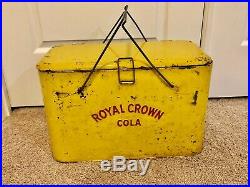 VERY Unusual Metal Double Handle Royal Crown Cola Cooler Progress Refrigerator