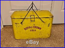 VERY Unusual Metal Double Handle Royal Crown Cola Cooler Progress Refrigerator