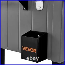 VEVOR 80QT Rolling Ice Chest on Wheels Party Drink Cooler Cart with Side Shelves