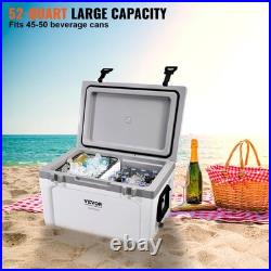 VEVOR Hard Cooler Insulated Portable Cooler 52 Quart 50-Can Capacity Ice Chest