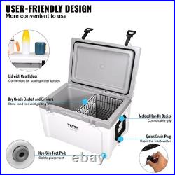 VEVOR Hard Cooler Insulated Portable Cooler 52 Quart 50-Can Capacity Ice Chest