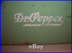 Vintage 1923-40 Dr Pepper Good For Life Metal Cooler Progress Refrig Co Pat Pend