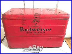 Vintage 1950's Budweiser Beer Metal Cooler