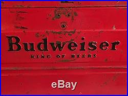 Vintage 1950's Budweiser Beer Metal Cooler