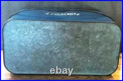 VINTAGE 1950's PEPSI COLA COOLER ICE CHEST EMBOSSED BLUE METAL with GALV BOX WOW