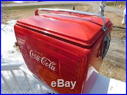 VINTAGE 1955 COCA COLA CANADA PICNIC COOLER WithTRAY ST. THOMAS METAL SIGN RESTORED