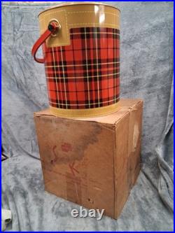 VINTAGE 1957 Hamilton Skotch Kooler 4 Gal Deluxe Model 404 Plaid BOX TRYS Flyer