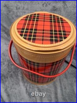 VINTAGE 1957 Hamilton Skotch Kooler 4 Gal Deluxe Model 404 Plaid BOX TRYS Flyer