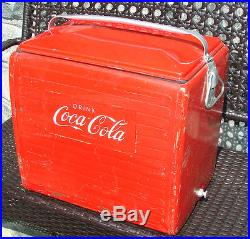 Vintage 1957 Red Metal Coca-cola Cooler Beautiful Condition