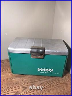 VINTAGE 1960's POLORON THERMASTER METAL COOLER ICE CHEST ORIGINAL FINISH USED