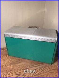 VINTAGE 1960's POLORON THERMASTER METAL COOLER ICE CHEST ORIGINAL FINISH USED