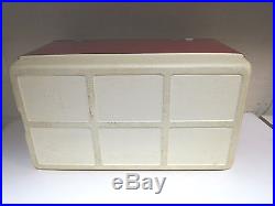 Vintage 1970's Coleman Colossal Snow-lite Red Metal Cooler 28 Long