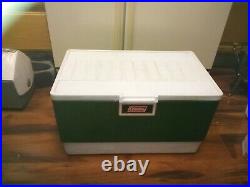 VINTAGE 1984 Coleman Ice Chest Cooler LARGE CLASSIC Metal Green 22 Platic Lid