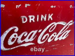 VINTAGE 50'S ACTION MFG METAL COKE COOLER with BOTTLE OPENER MISSING LID USA