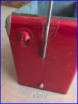 VINTAGE 50'S ACTION MFG METAL COKE COOLER with BOTTLE OPENER MISSING LID USA VINTAGE 50'S ACTION MFG METAL COKE COOLER with BOTTLE OPENER MISSING LID USA