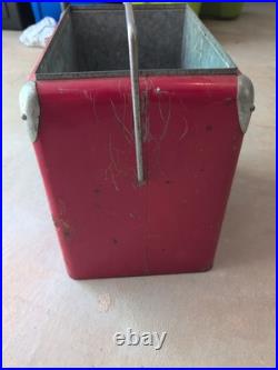 VINTAGE 50'S ACTION MFG METAL COKE COOLER with BOTTLE OPENER MISSING LID USA
