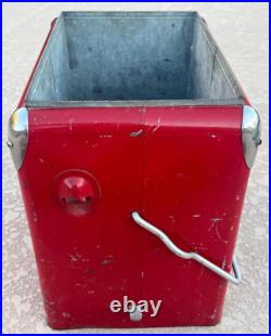 VINTAGE 50'S ACTION MFG METAL COKE COOLER with BOTTLE OPENER MISSING LID USA VINTAGE 50'S ACTION MFG METAL COKE COOLER with BOTTLE OPENER MISSING LID USA