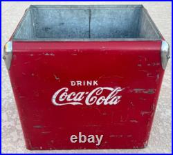 VINTAGE 50'S ACTION MFG METAL COKE COOLER with BOTTLE OPENER MISSING LID USA