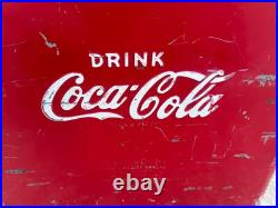 VINTAGE 50'S ACTION MFG METAL COKE COOLER with BOTTLE OPENER MISSING LID USA