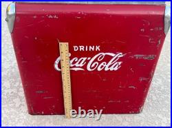 VINTAGE 50'S ACTION MFG METAL COKE COOLER with BOTTLE OPENER MISSING LID USA