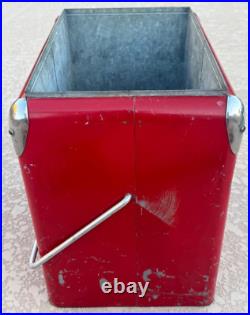VINTAGE 50'S ACTION MFG METAL COKE COOLER with BOTTLE OPENER MISSING LID USA