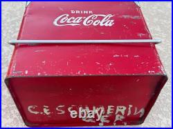 VINTAGE 50'S ACTION MFG METAL COKE COOLER with BOTTLE OPENER MISSING LID USA